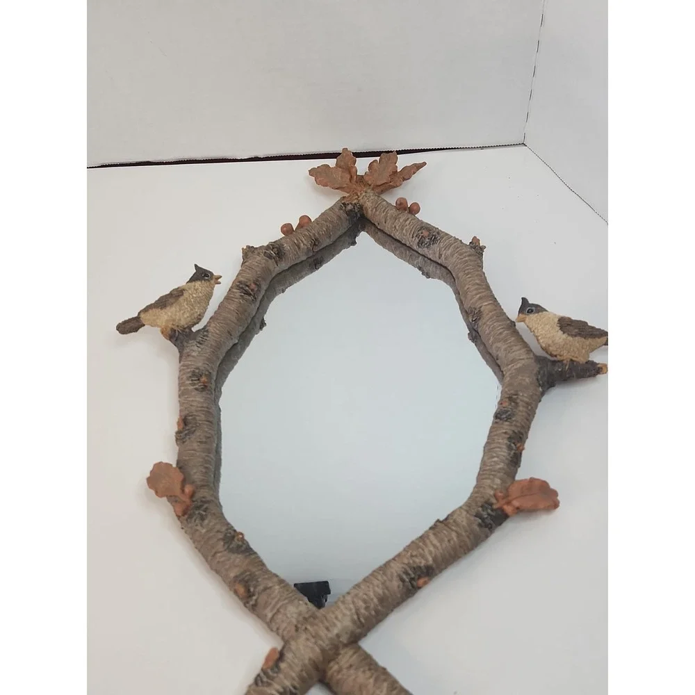 Faux Bois Tree Branch Bird Mirror 17